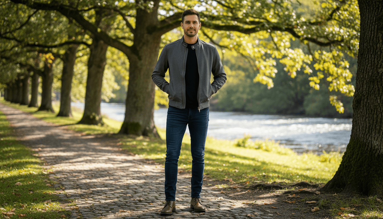 Customer wearing a quality jacket from Dot Big Shift collection