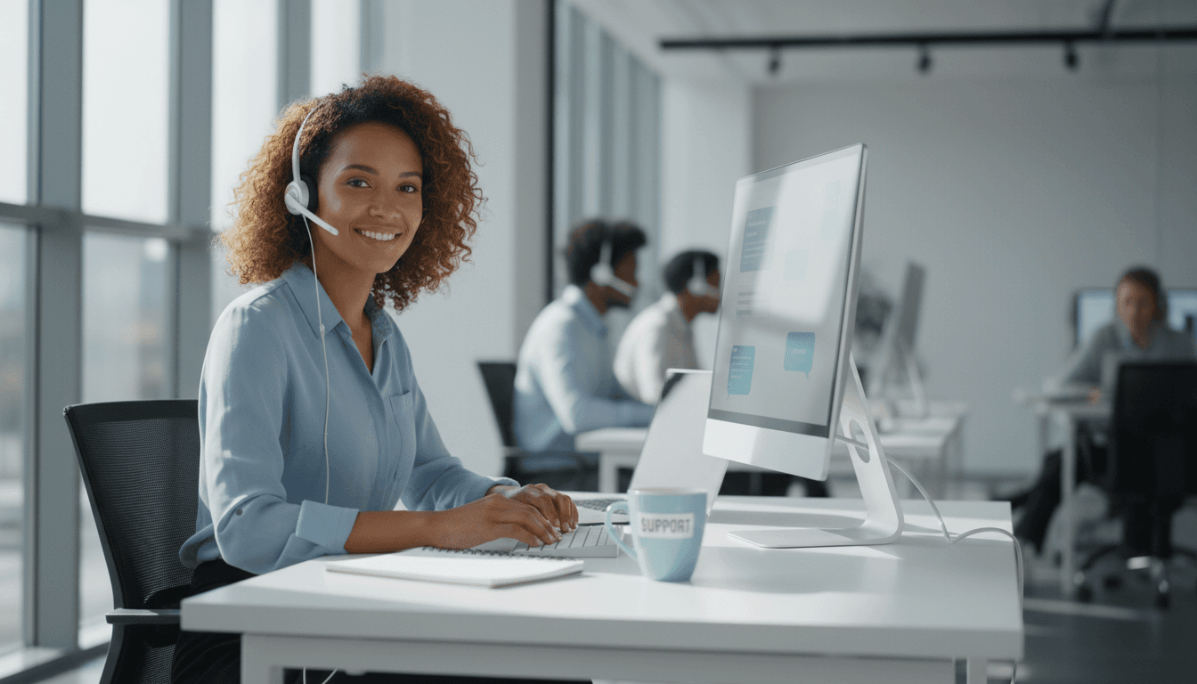 Customer service representative ready to help at Dot Big Shift